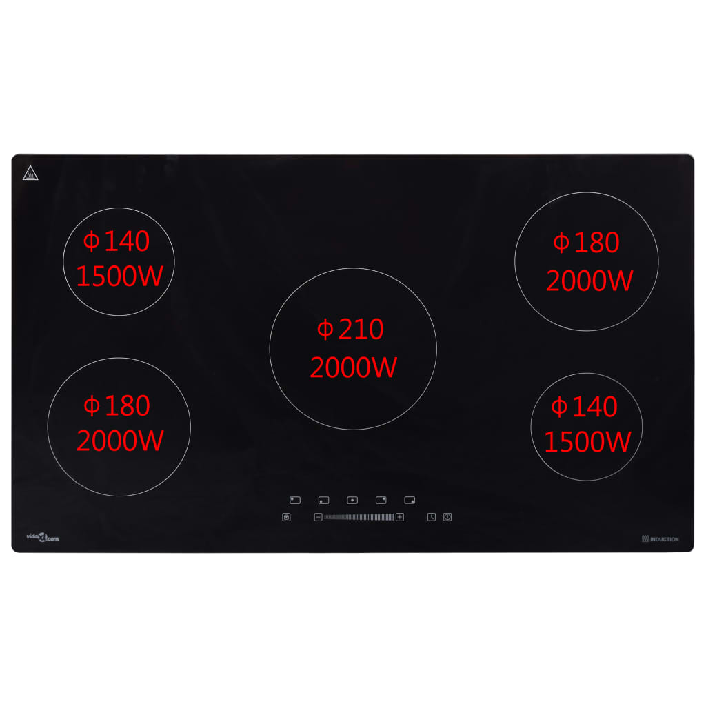 Inductiekookplaat Aanraakbediening Inbouw 2000 W 86 Cm Glas