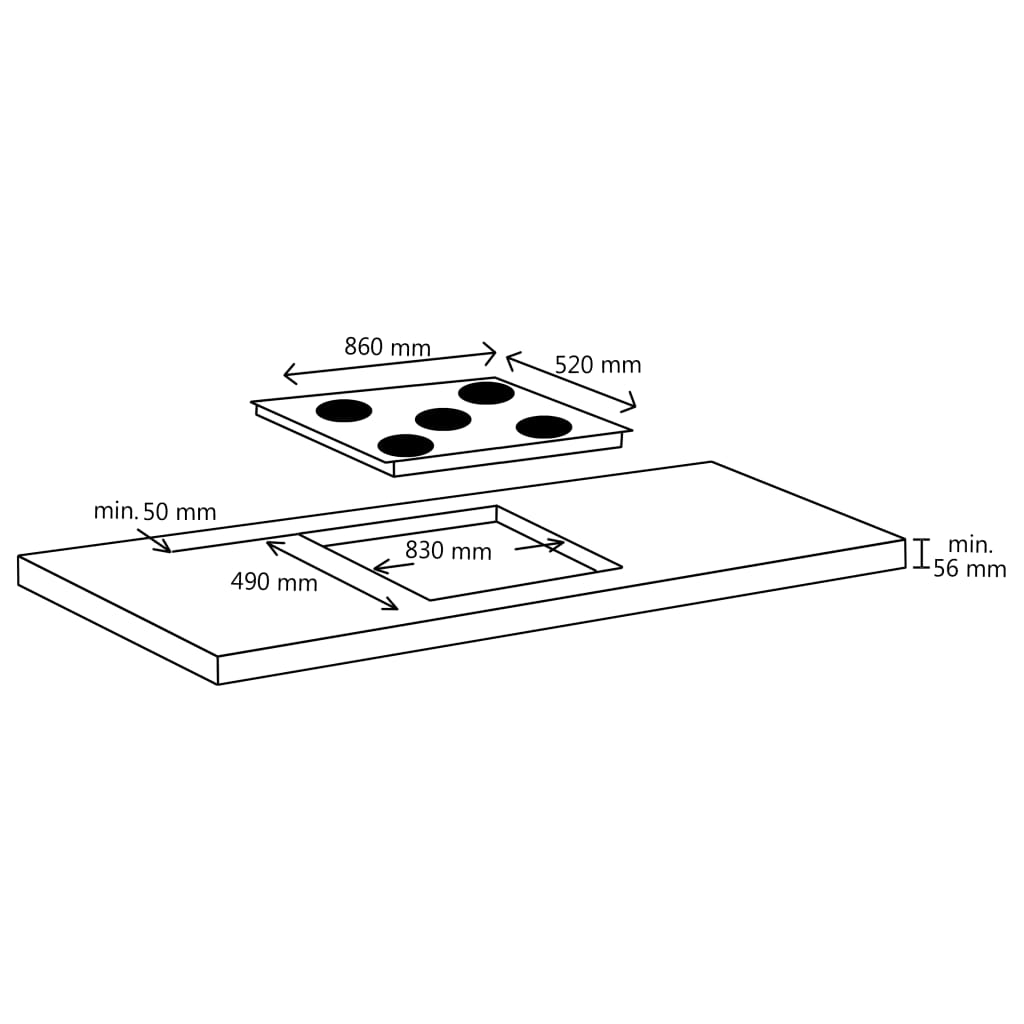 Inductiekookplaat Flexizone Aanraakbediening Inbouw 3000W 86 Cm