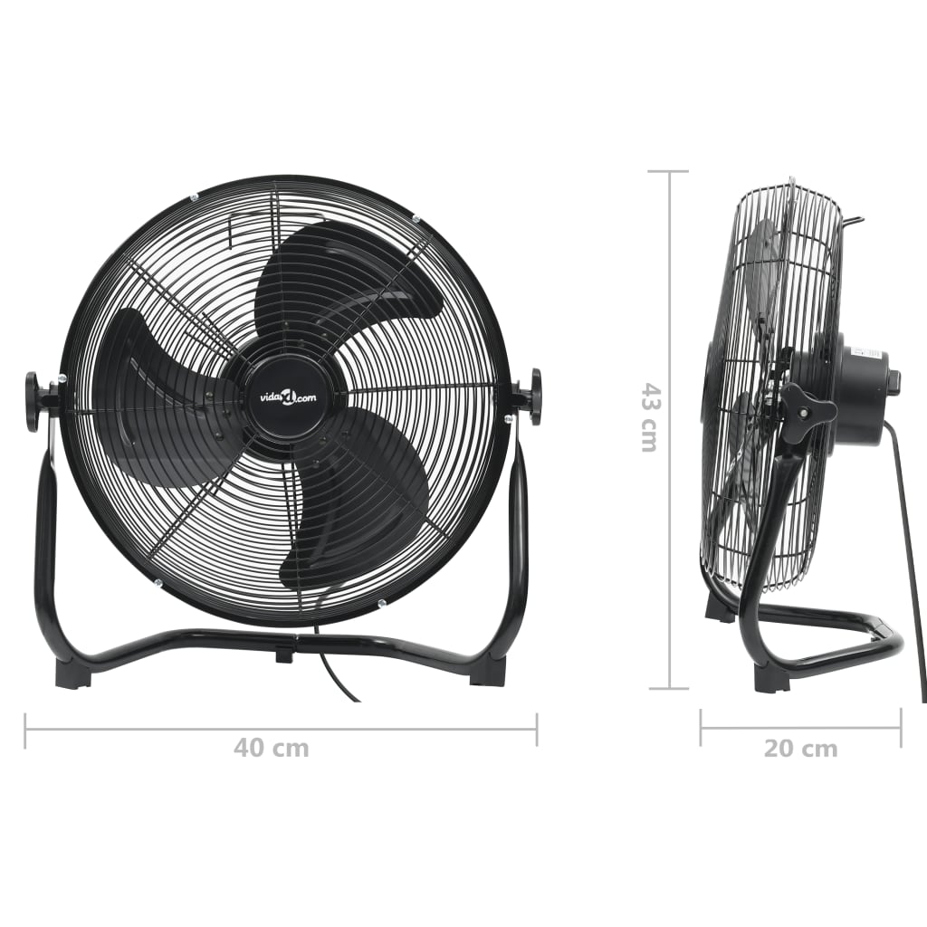 Vloerventilator 3 Snelheden 40 W 40 Cm Zwart
