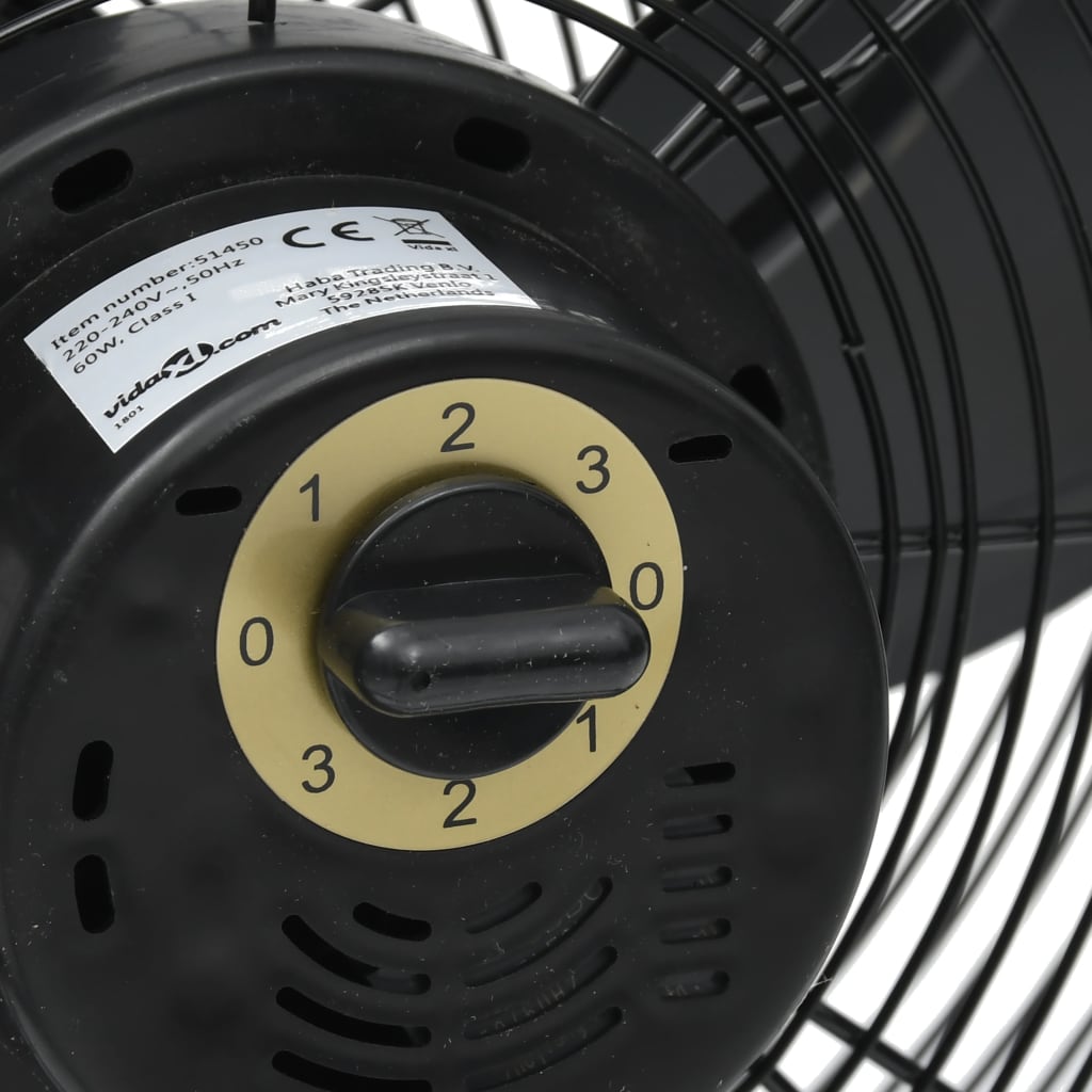 Vloerventilator 3 Snelheden 60 W 45 Cm Zwart