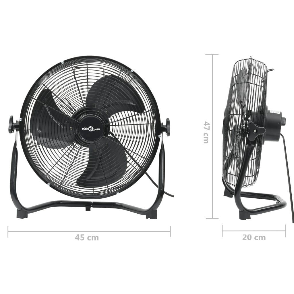 Vloerventilator 3 Snelheden 60 W 45 Cm Zwart