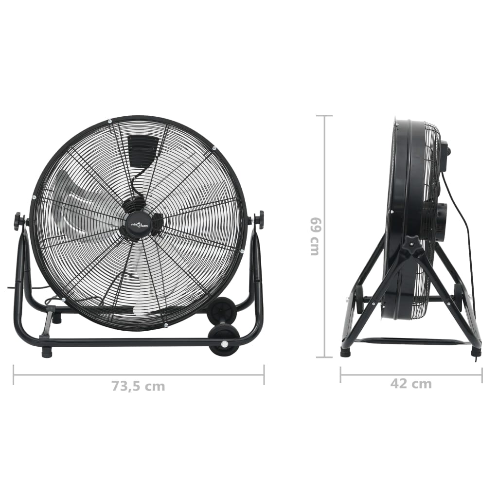 Trommelventilator Industrieel 180 W 60 Cm Zwart
