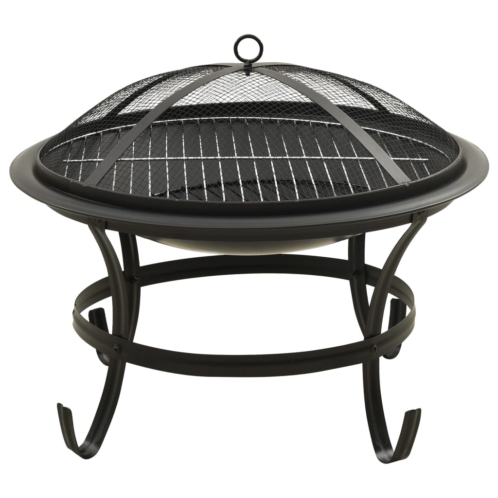 Vuurplaats En Barbecue 2-In-1 Met Pook 56X56X49 Cm Staal