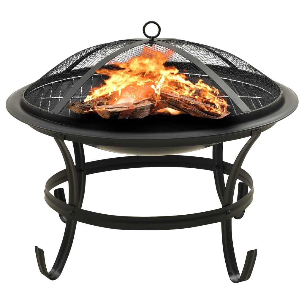 Vuurplaats En Barbecue 2-In-1 Met Pook 56X56X49 Cm Staal