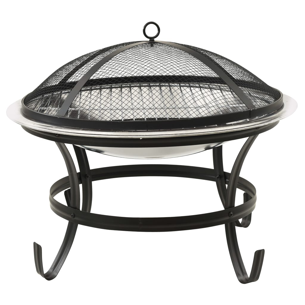 Vuurplaats En Barbecue 2-In-1 Met Pook 56X56X49 Cm Rvs