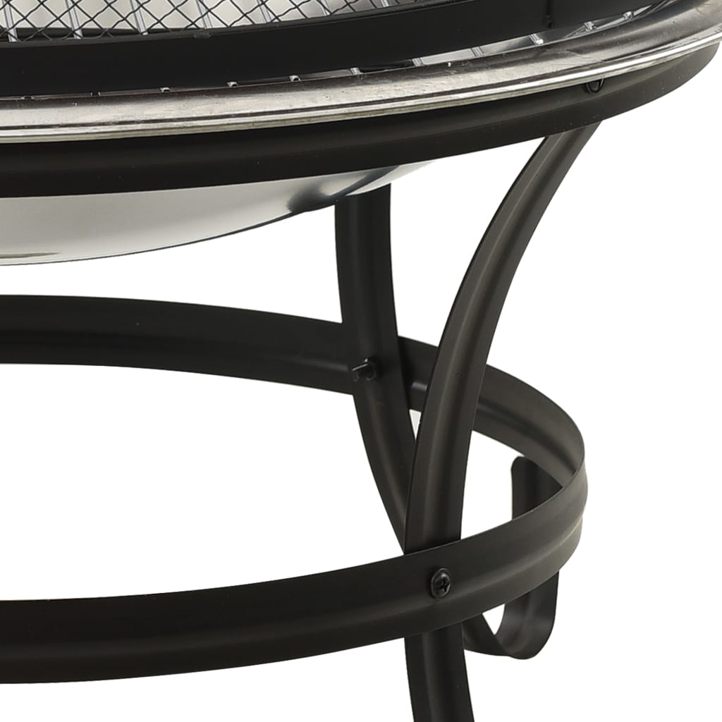 Vuurplaats En Barbecue 2-In-1 Met Pook 56X56X49 Cm Rvs