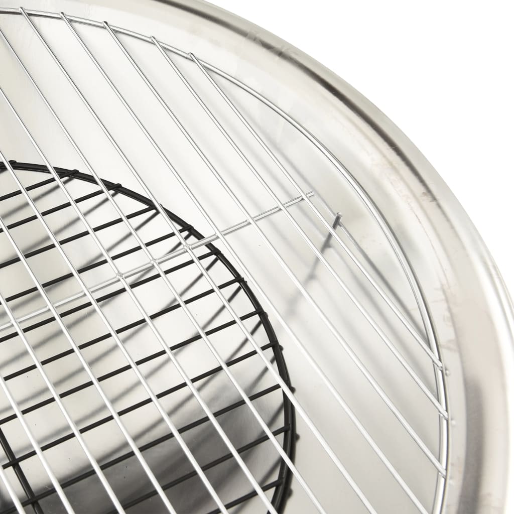 Vuurplaats En Barbecue 2-In-1 Met Pook 56X56X49 Cm Rvs