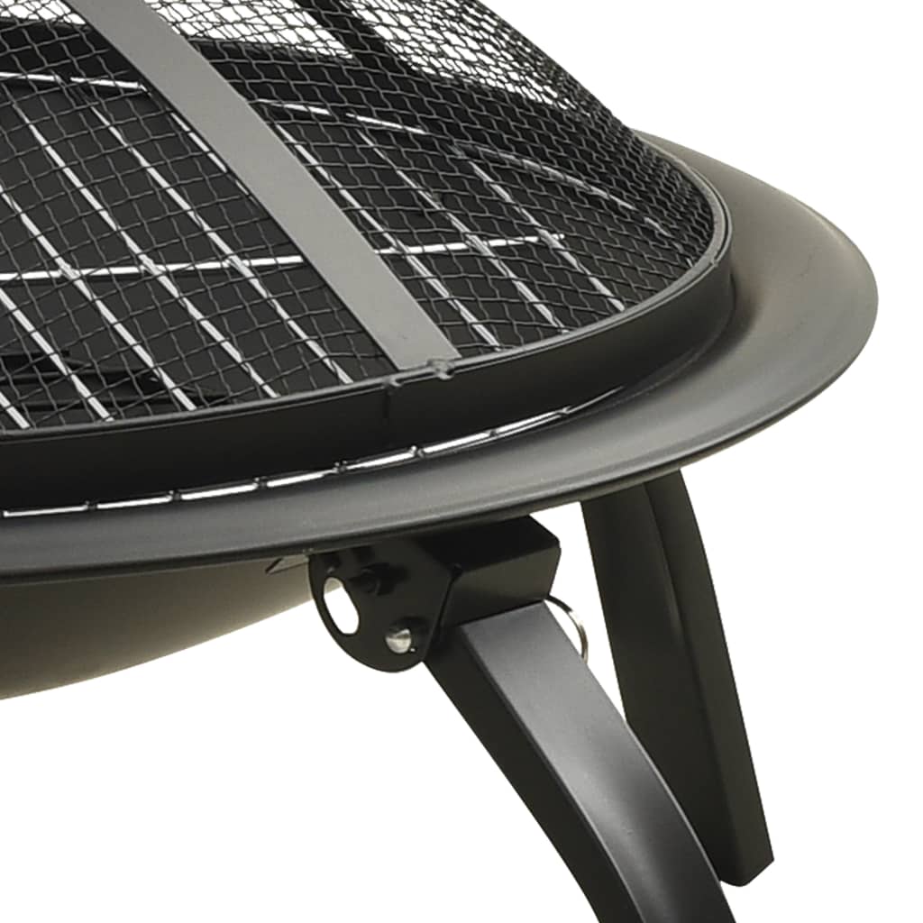 Vuurplaats En Barbecue 2-In-1 Met Pook 56X56X49 Cm Staal