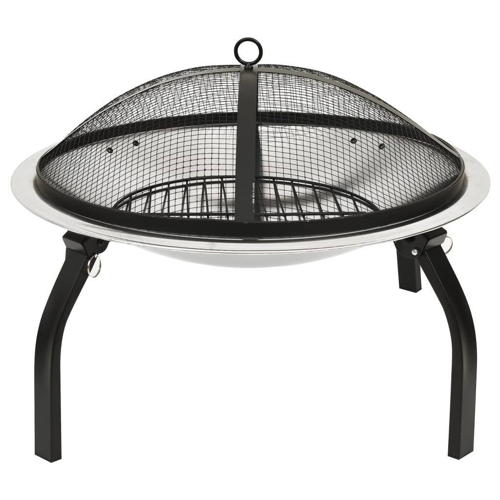 Vuurplaats En Barbecue 2-In-1 Met Pook 56X56X49 Cm Rvs