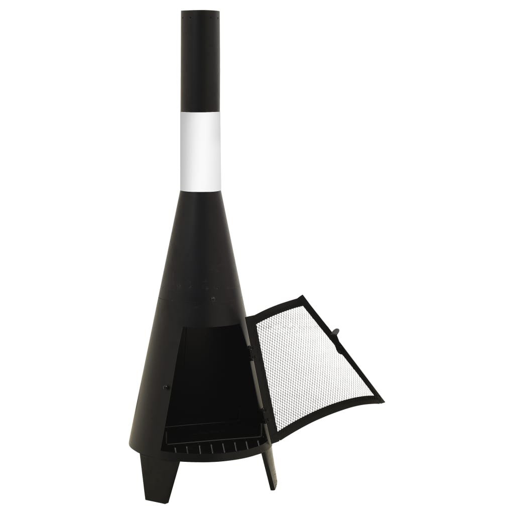 Tuinkachel Met Pook 38X38X122 Cm Staal