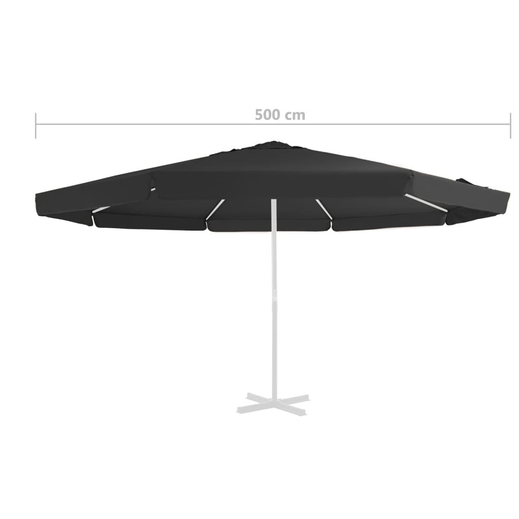 Vervangingsdoek Voor Parasol 500 Cm Zwart