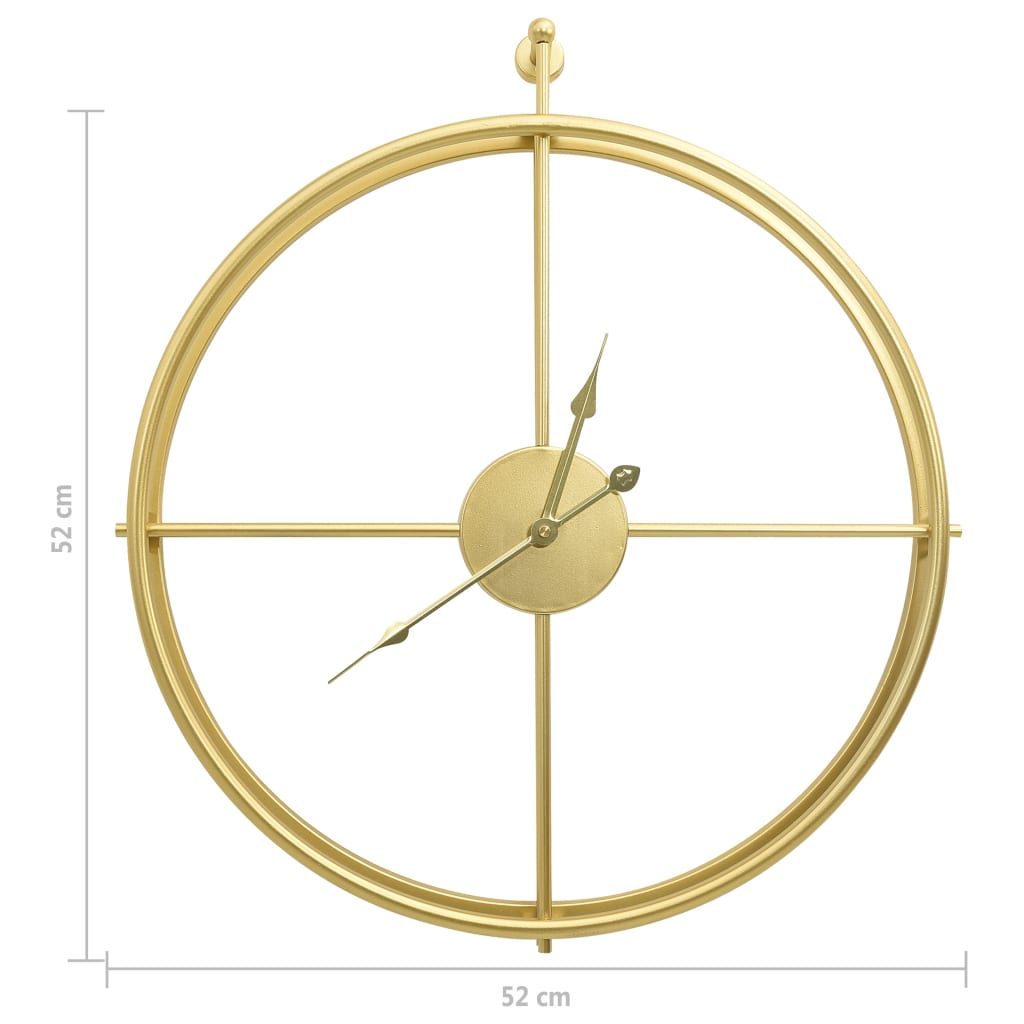Wandklok 52 Cm Ijzer Goudkleurig