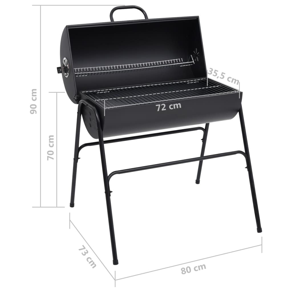 Barbecuevat Met 2 Kookroosters 80X95X90 Cm Staal Zwart