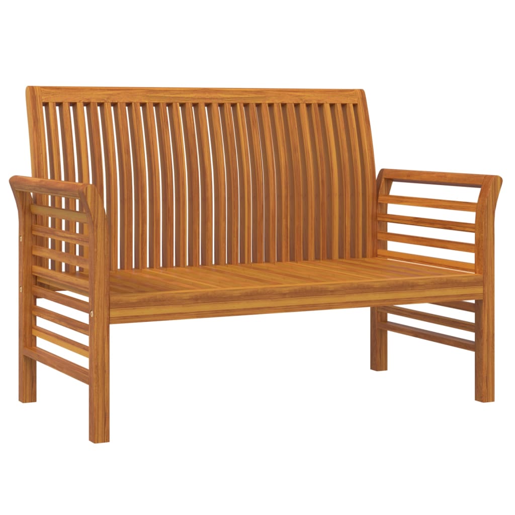 2-Delige Loungeset Met Crèmewitte Kussens Massief Hout
