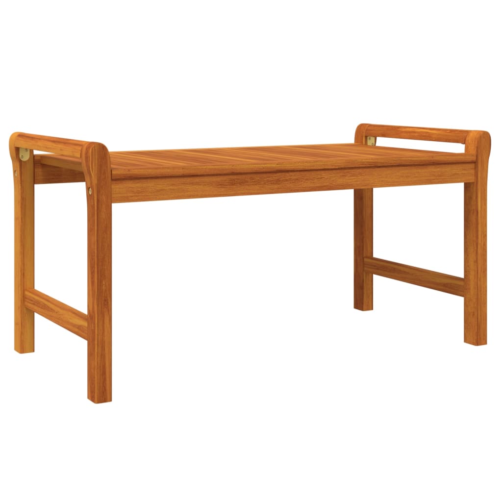 2-Delige Loungeset Met Crèmewitte Kussens Massief Hout