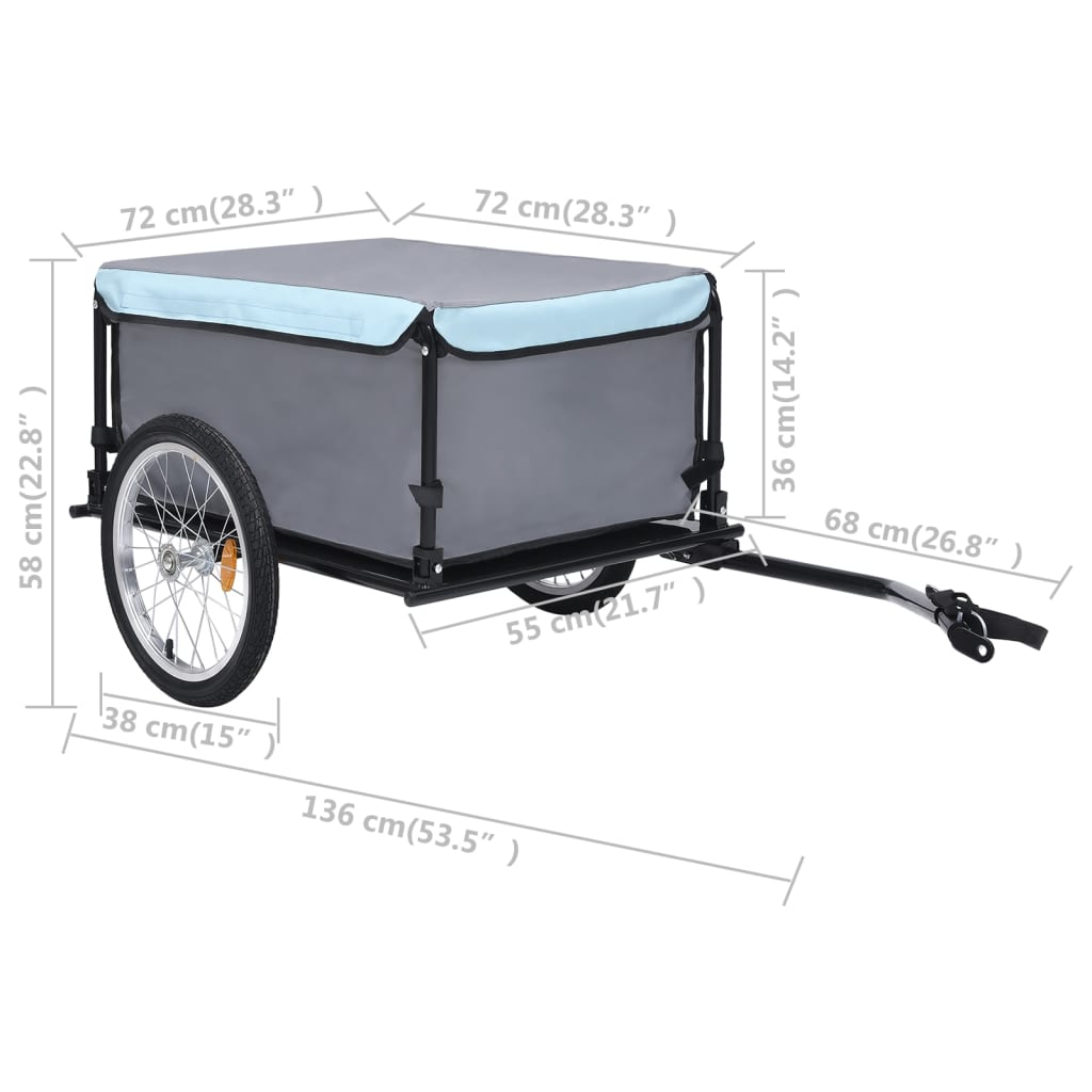 Fietskar 65 Kg Zwart En Blauw