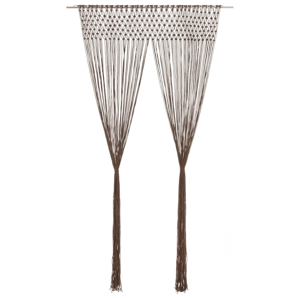 Gordijn Macramé 140X240 Cm Katoen Taupe