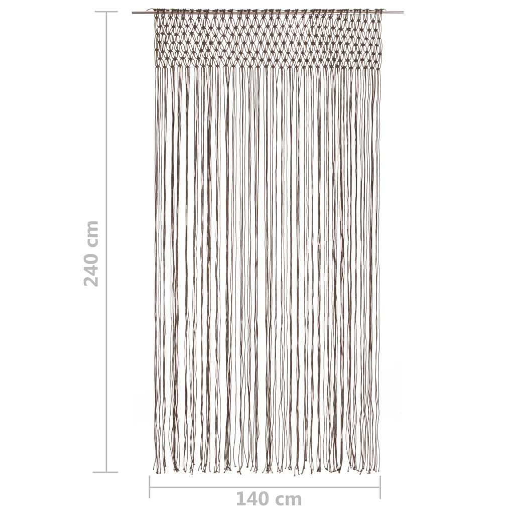 Gordijn Macramé 140X240 Cm Katoen Taupe