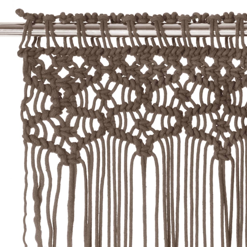 Gordijn Macramé 140X240 Cm Katoen Taupe