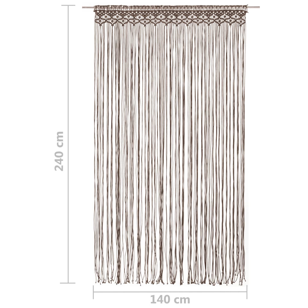Gordijn Macramé 140X240 Cm Katoen Taupe