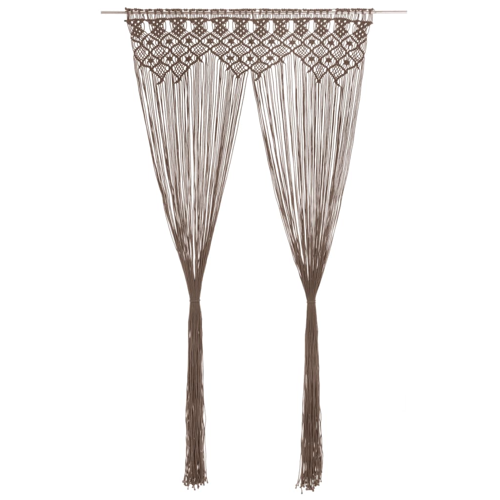 Gordijn Macramé 140X240 Cm Katoen Taupe