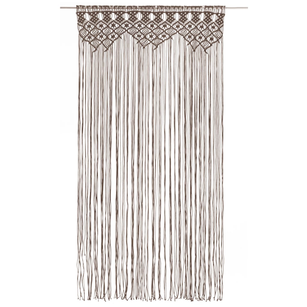 Gordijn Macramé 140X240 Cm Katoen Taupe