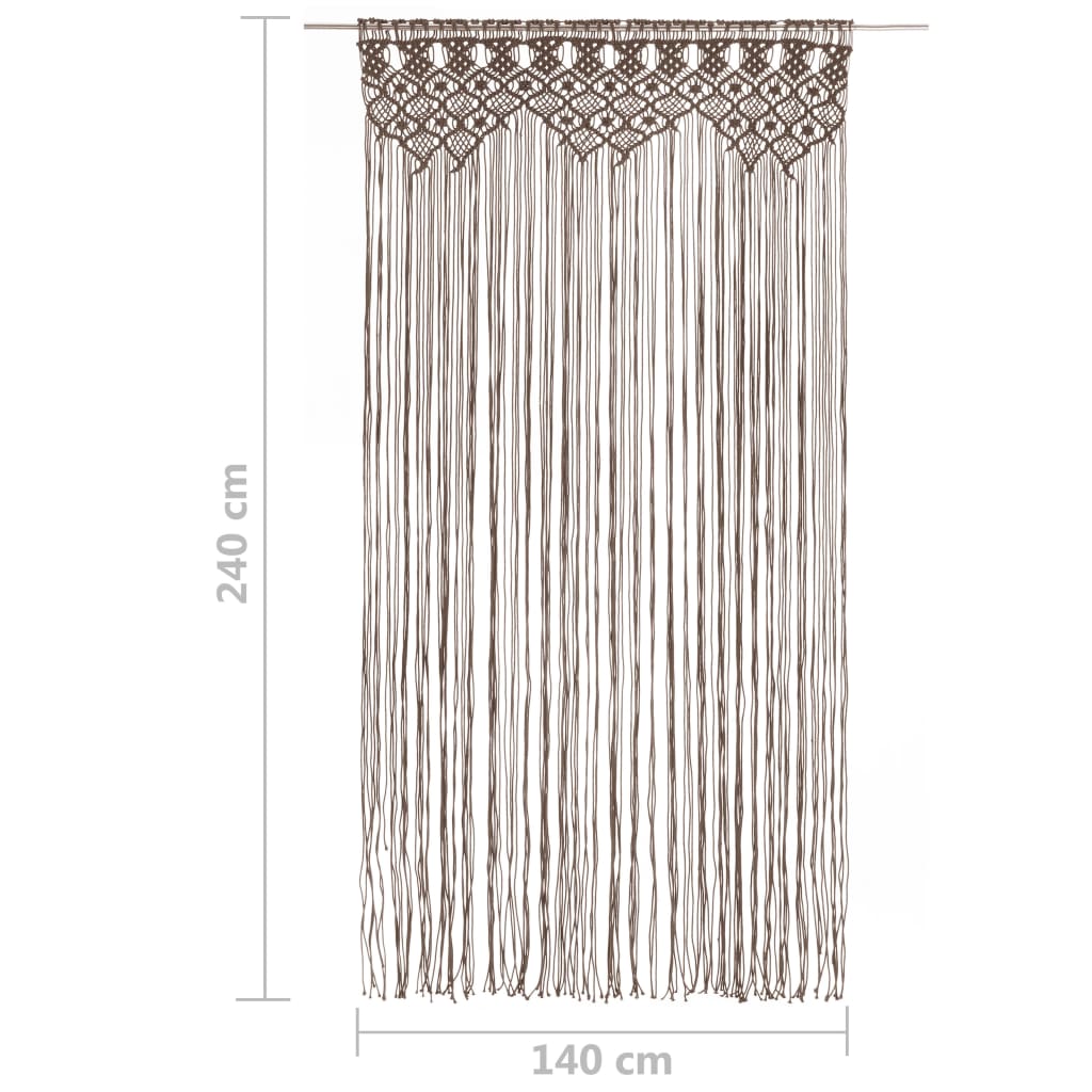 Gordijn Macramé 140X240 Cm Katoen Taupe