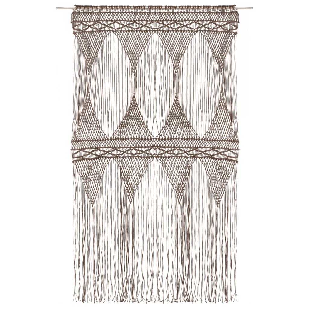 Gordijn Macramé 140X240 Cm Katoen Taupe