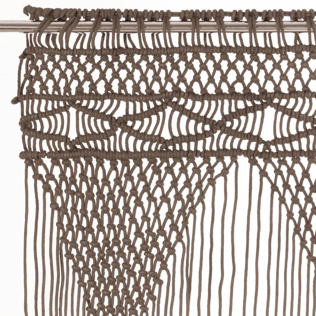 Gordijn Macramé 140X240 Cm Katoen Taupe