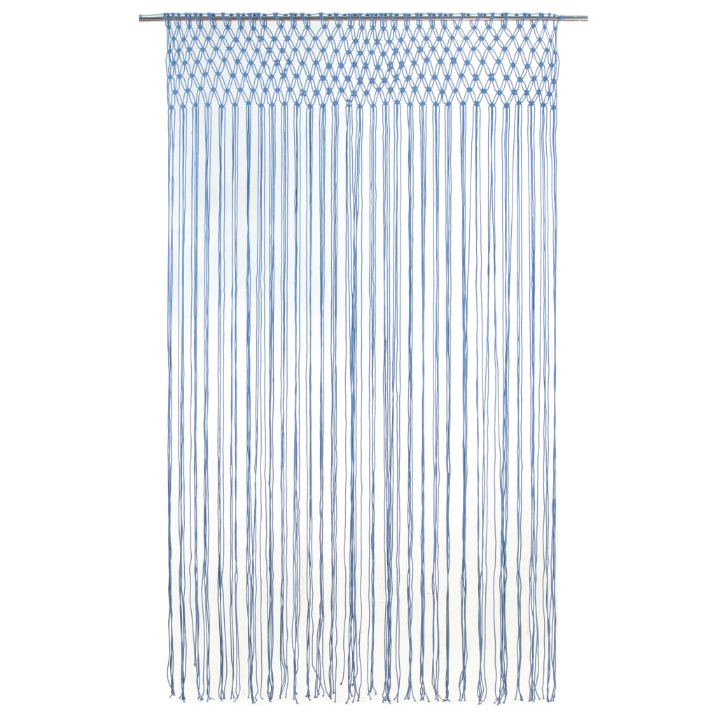 Gordijn Macramé 140X240 Cm Katoen Blauw