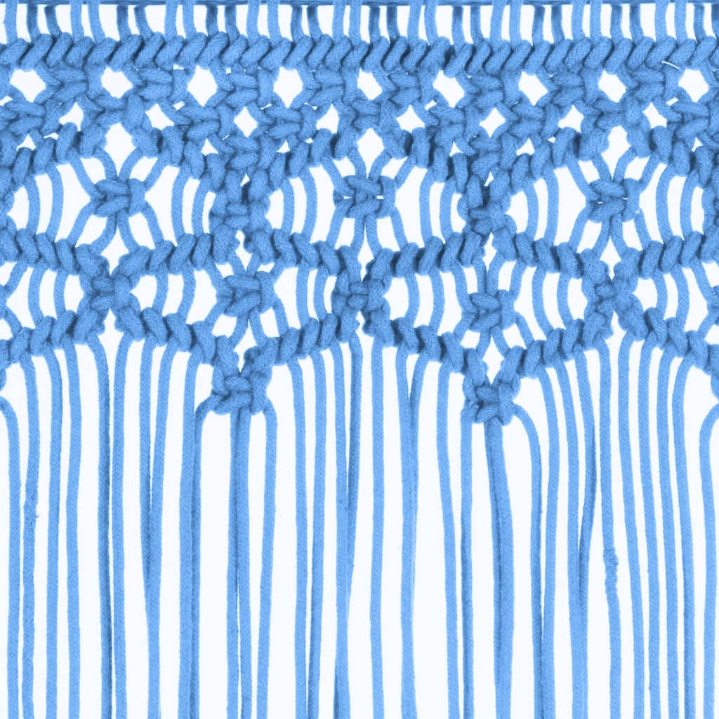 Gordijn Macramé 140X240 Cm Katoen Blauw