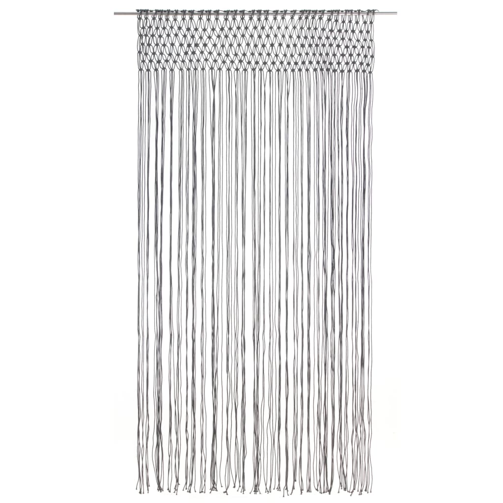 Gordijn Macramé 140X240 Cm Katoen Antraciet