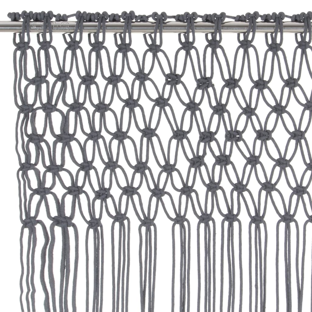 Gordijn Macramé 140X240 Cm Katoen Antraciet
