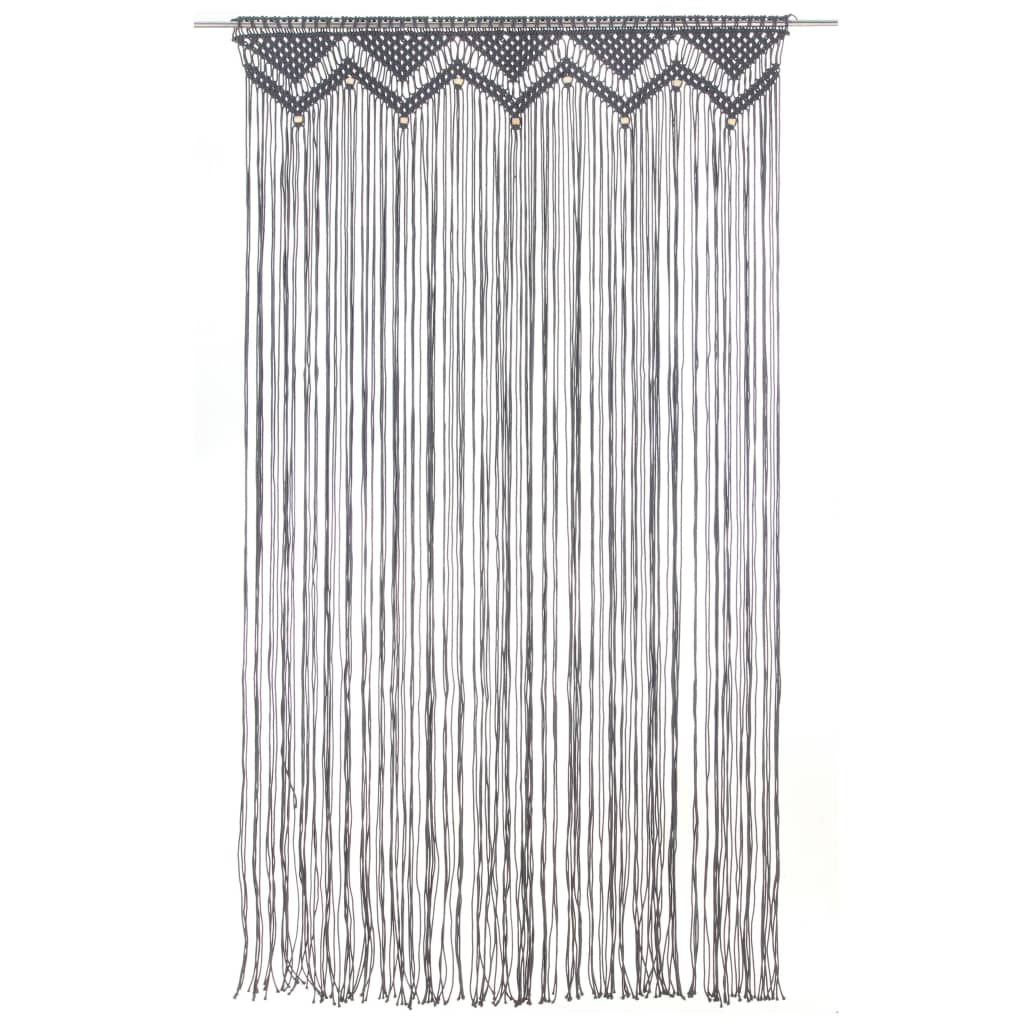 Gordijn Macramé 140X240 Cm Katoen Antraciet