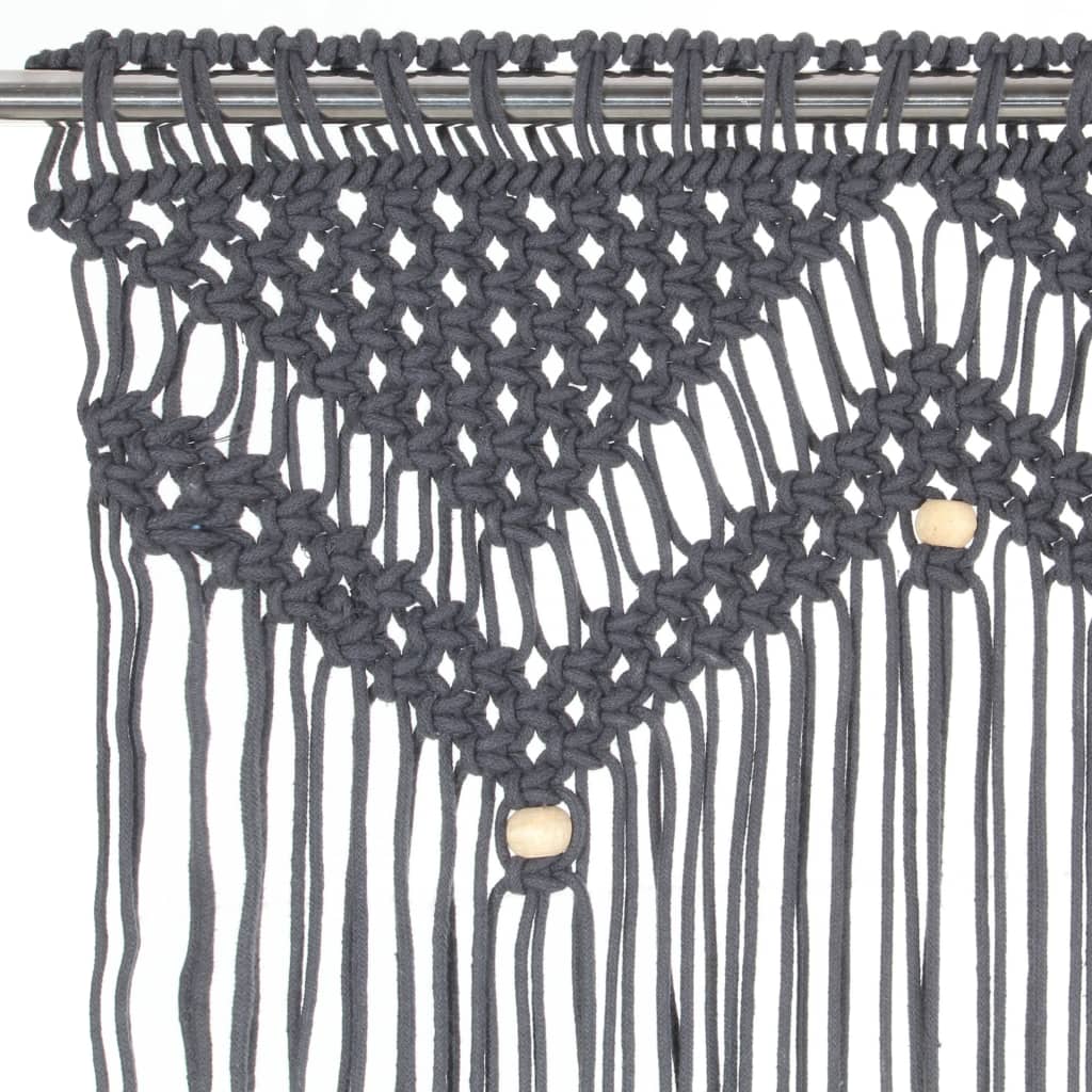 Gordijn Macramé 140X240 Cm Katoen Antraciet