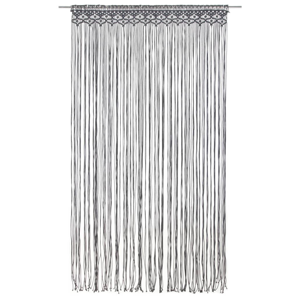 Gordijn Macramé 140X240 Cm Katoen Antraciet