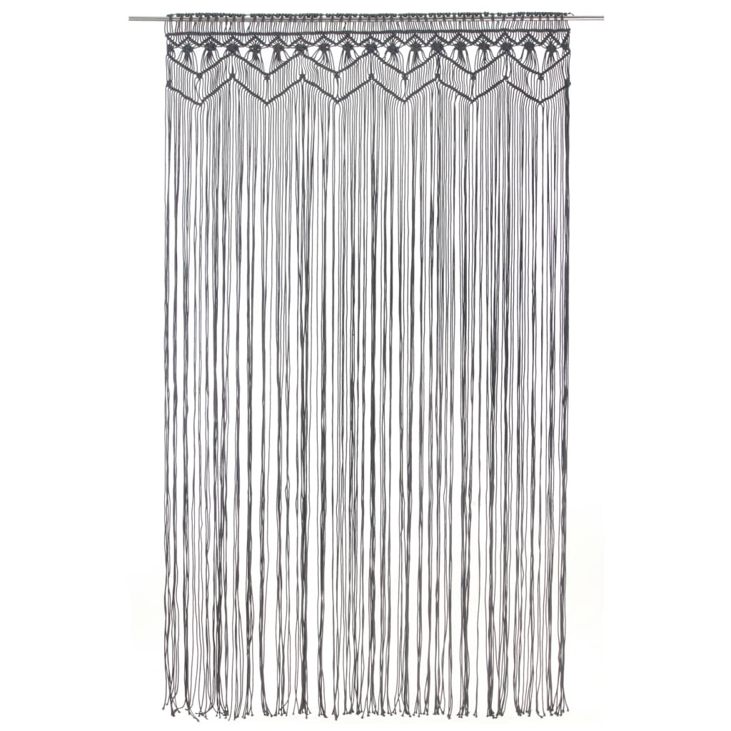 Gordijn Macramé 140X240 Cm Katoen Antraciet