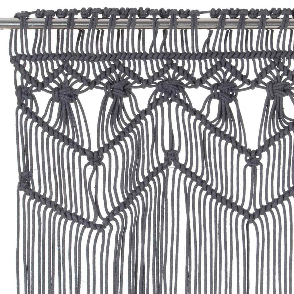 Gordijn Macramé 140X240 Cm Katoen Antraciet