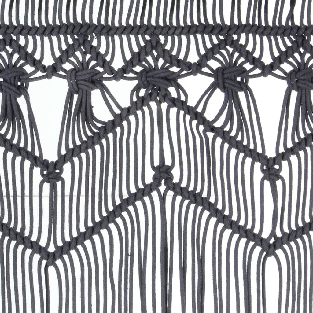Gordijn Macramé 140X240 Cm Katoen Antraciet
