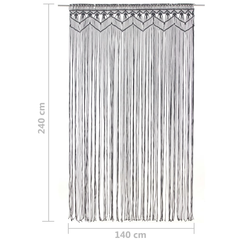 Gordijn Macramé 140X240 Cm Katoen Antraciet
