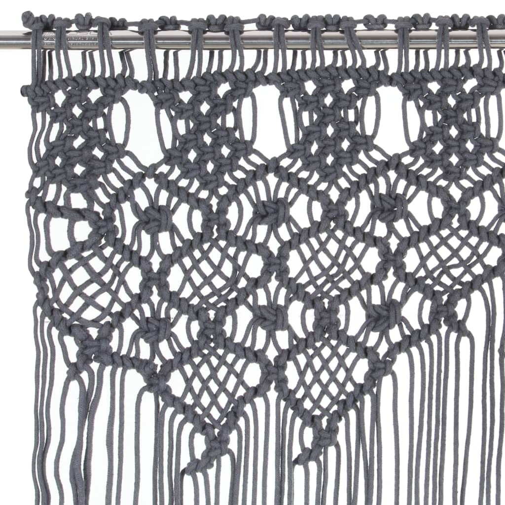 Gordijn Macramé 140X240 Cm Katoen Antraciet