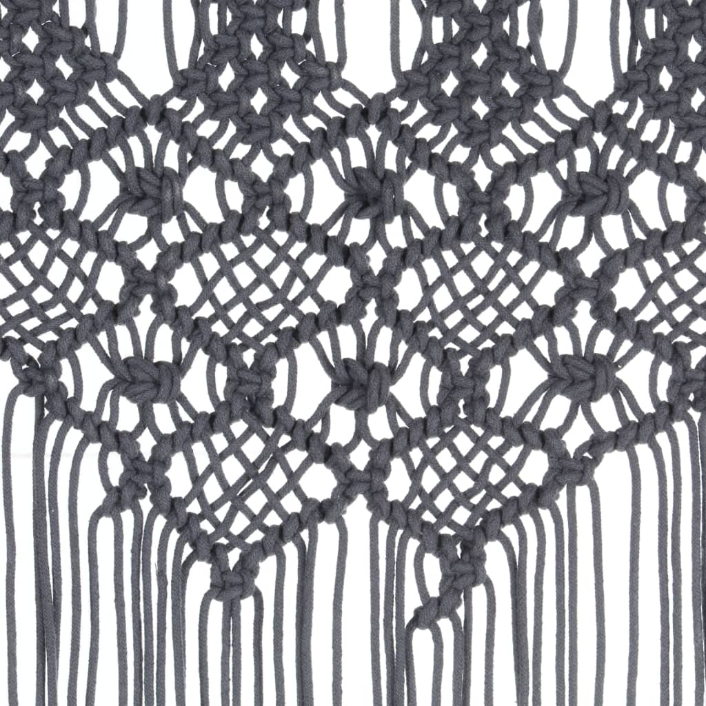 Gordijn Macramé 140X240 Cm Katoen Antraciet