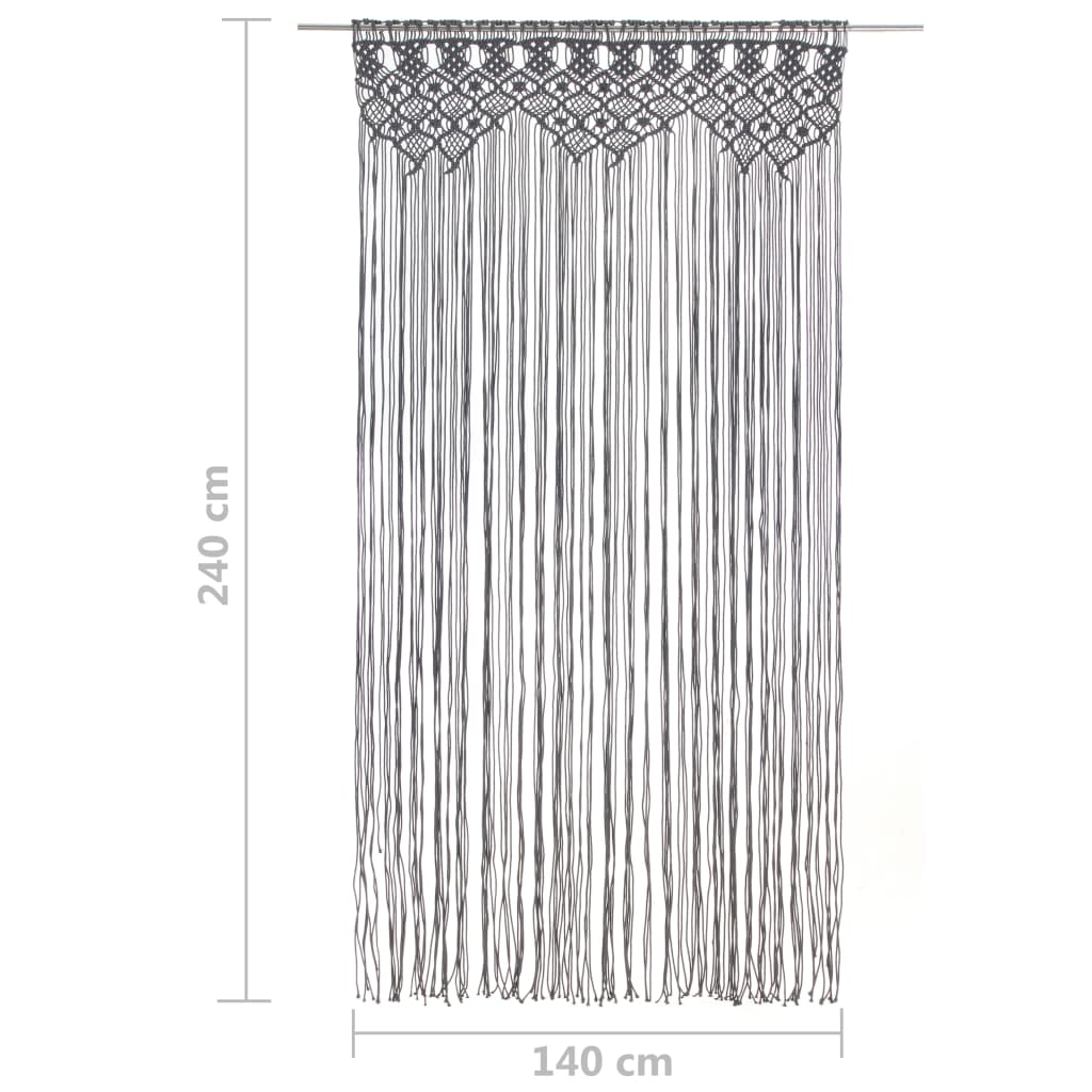 Gordijn Macramé 140X240 Cm Katoen Antraciet