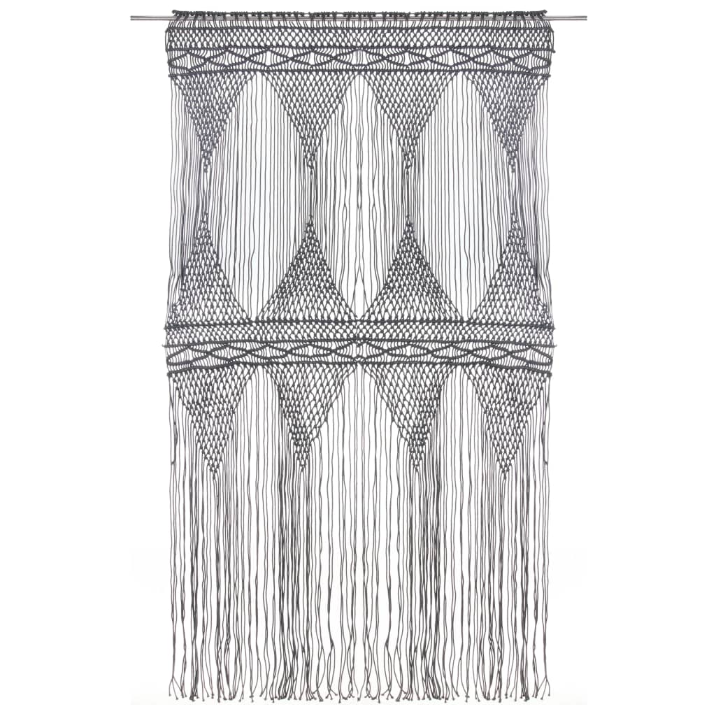 Gordijn Macramé 140X240 Cm Katoen Antraciet