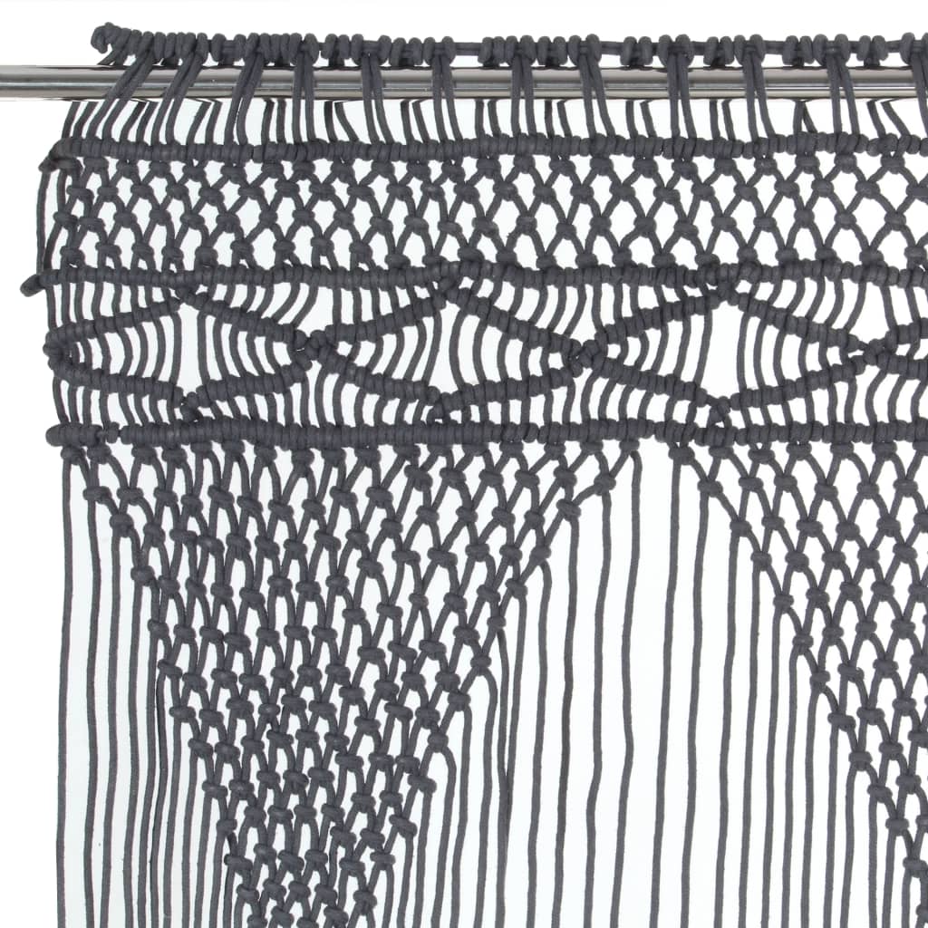 Gordijn Macramé 140X240 Cm Katoen Antraciet