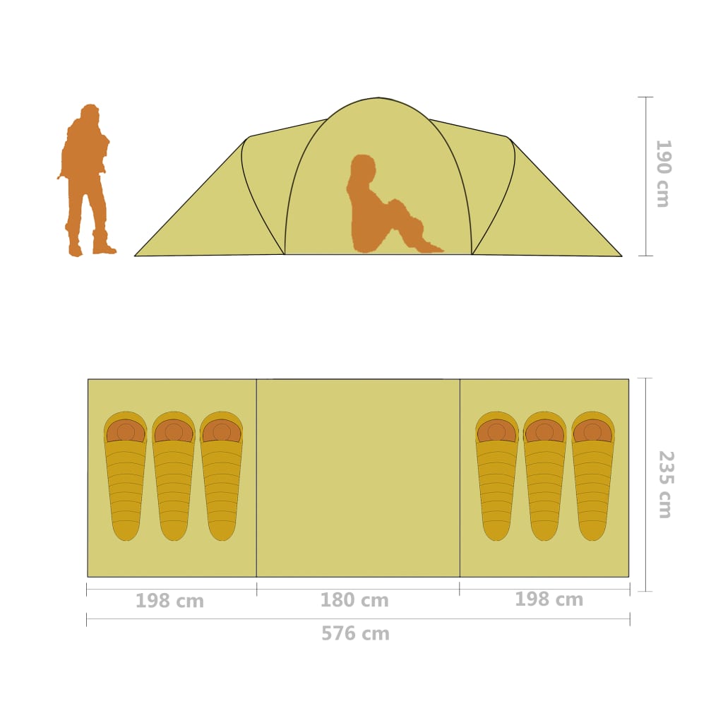 Tent 6-Persoons Blauw En Geel