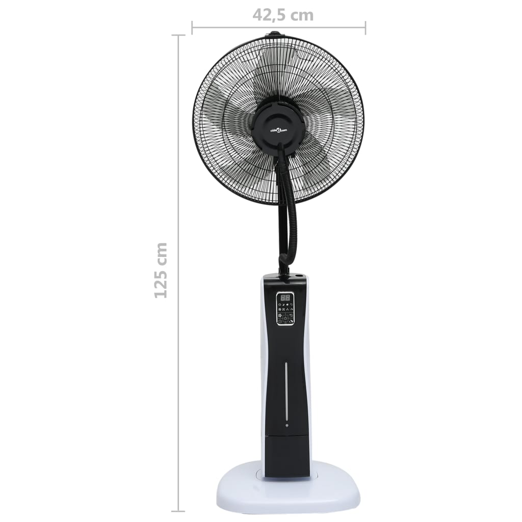 Mistventilator Staand Met Afstandsbediening Zwart En Wit