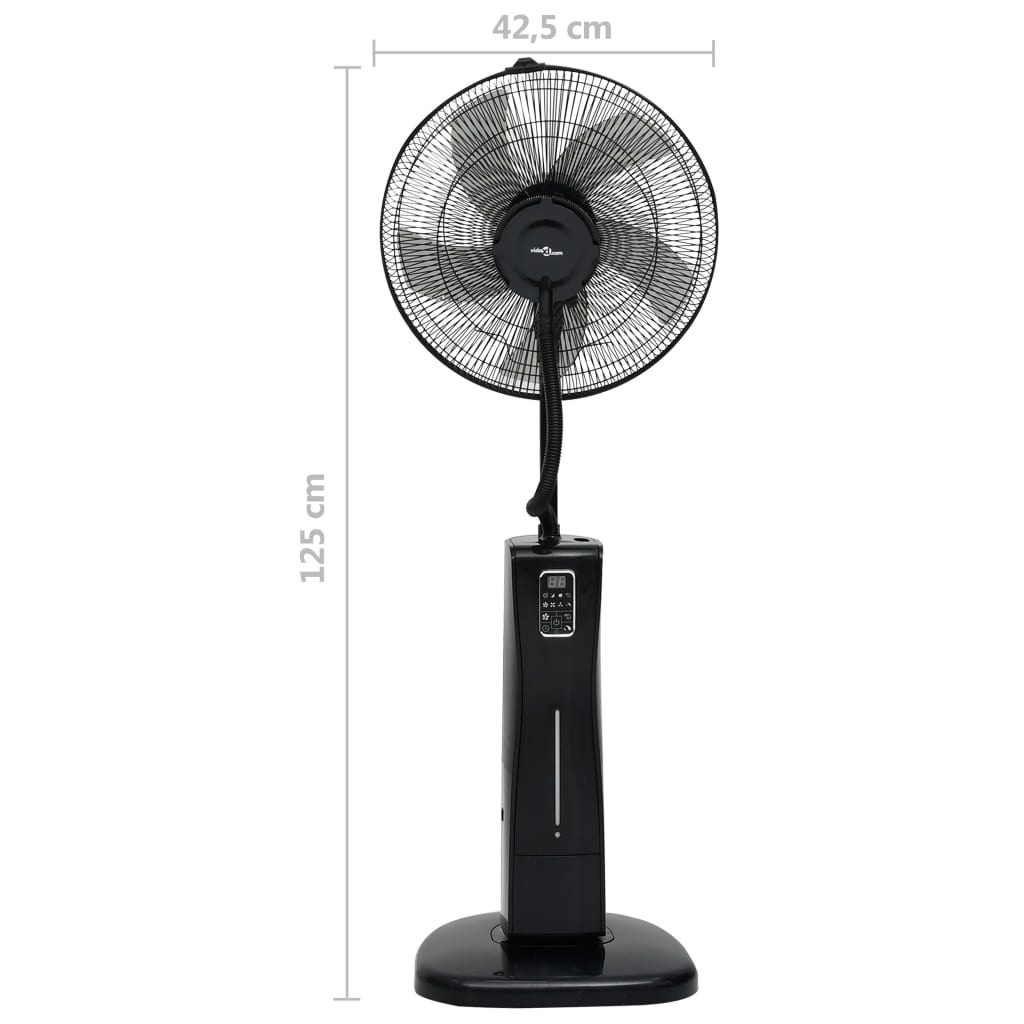 Mistventilator Staand Met Afstandsbediening Zwart