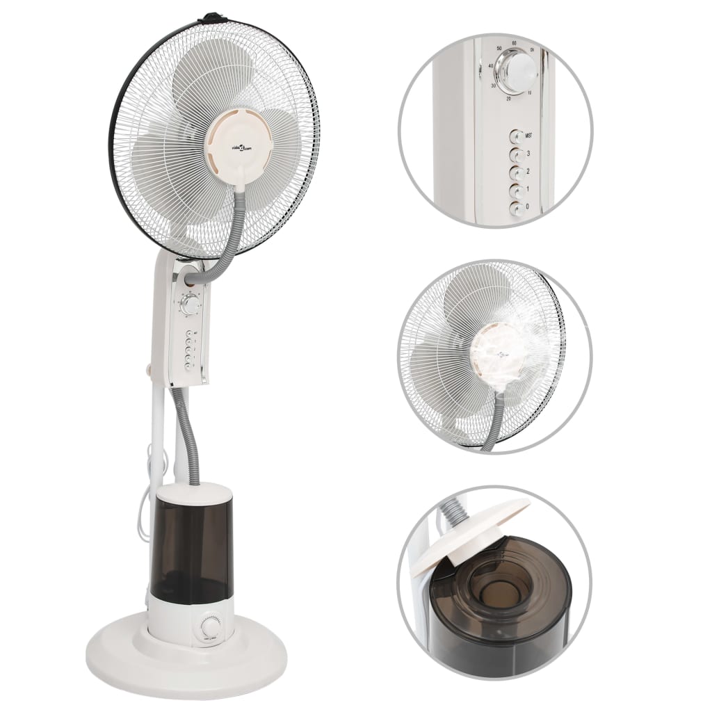 Mistventilator Staand Met 3 Snelheden Wit