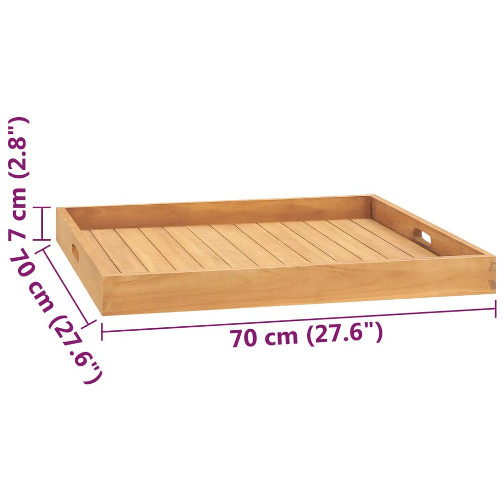 Dienblad 70X70 Cm Massief Teakhout